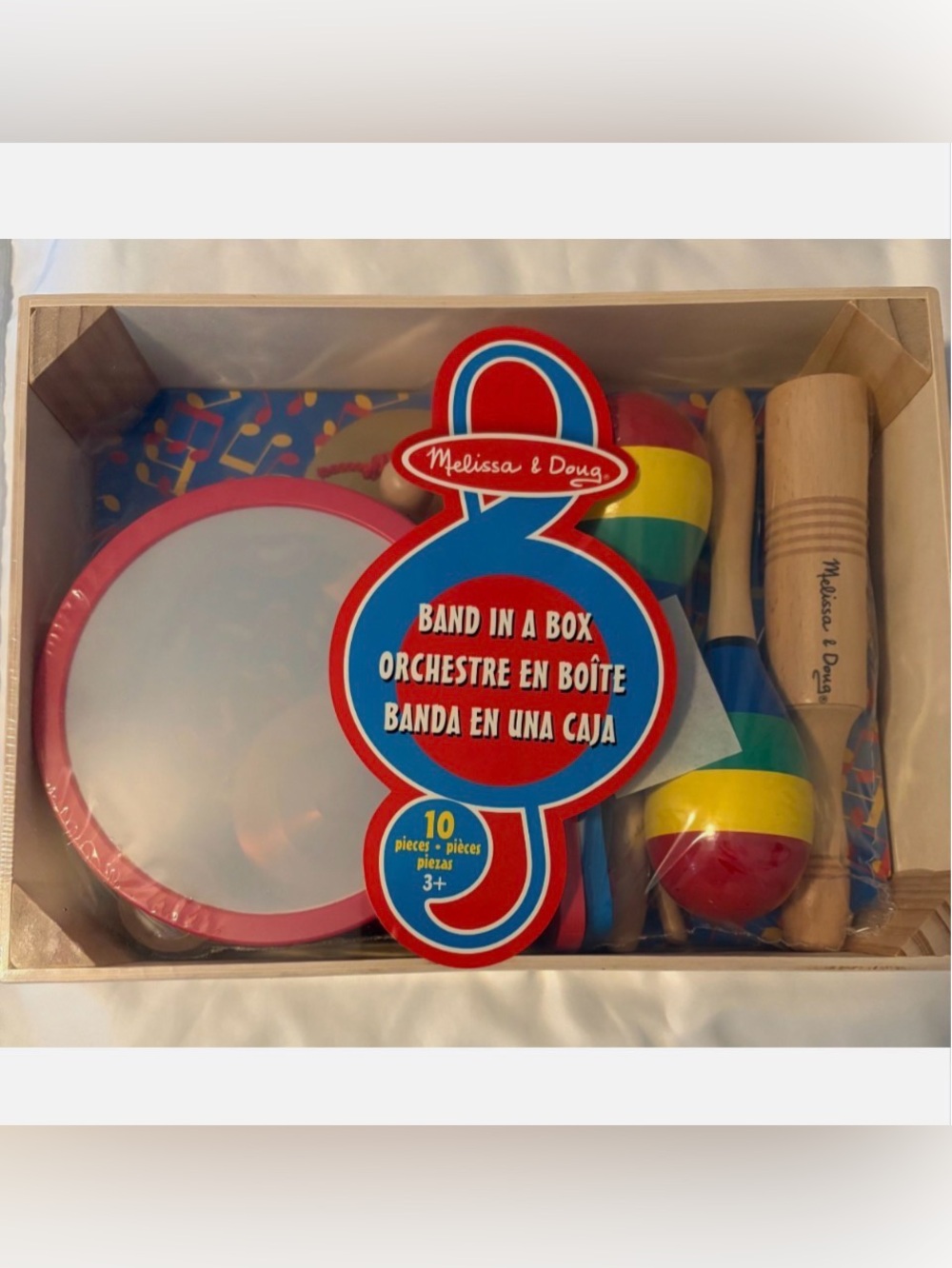 Melissa & Doug Wooden Kids Musical Band Set - Red, Blue, Yellow, Green